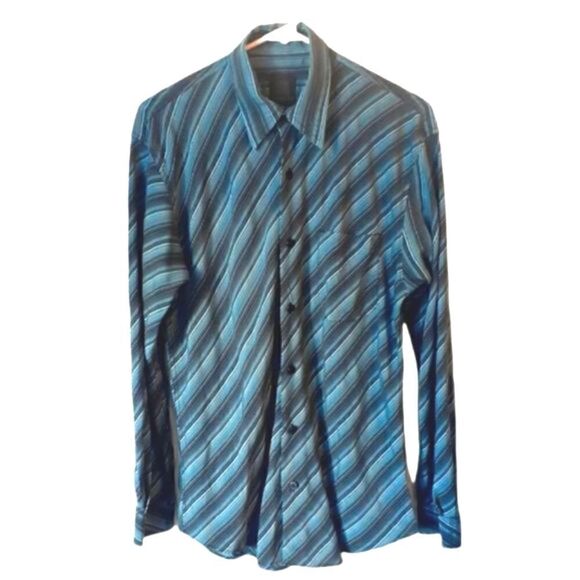SQWEAR*Men's Button Down Shirt*Long Sleeves*Blue & Black*Size S - Picture 1 of 5